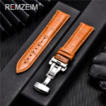 Ehtsast nahast kellarihm Calfskin meeste naiste vahetamine kellarihm 18mm 20mm 22mm 24mm koos liblika pandlaga kellarihmaga 24mm