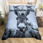 Armas eesel tekikott, rustikaalne lautukse uks t&auml;iskasvanute voodipesukomplekt, talumaja kujundus, taluloomad tekikoti kate, p&auml;evalille&otilde;ie voodikomplekt AU Single(140x210cm)