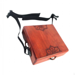 Two Tone Cajon Wooden Box Drum Shaker with Adjustable Strap Compact Travel Easy to Carry Small 15cm