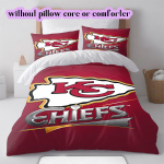 Kansas City Chiefs Muster Voodipesu Tekikott Komplekt Tekikott Padjap&uuml;&uuml;r Kodu Kaunistus S&uuml;nnip&auml;evakingitus (1 * tekikott + 2 * padjap&uuml;&uuml;ri, ilma s&uuml;damikuta) 135x200cm white