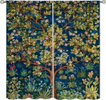 William Morris Botaanilised Aknakatted Elupuu Lillemustrid Vintage Lillemustrite Katted elutuppa magamistuppa 100*130 Grommet Top 1pcs