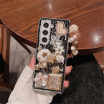 Peen Luksuslik DIY Teemant Kukkumisvastane Kaitse&uuml;mbris Samsung Galaxy Z Fold 7 6 5 4 3 2 jaoks Luksuslik Kivist Naise Telefonikate Galaxy Z Fold 7 must