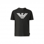Emporio Armani kotkam&auml;rgi tr&uuml;kiga &uuml;mmarguse kaelusega l&uuml;hikeste varrukatega T-s&auml;rk Unisex Topid Must 3Z1T88-1J00Z-0999 L