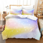 Dream Cloud voodipesukomplekt Vikerkaaretaev Lilla Sinine Tekikate Kuninglik Mikrofliis Tekikate Lastele Teismelistele T&auml;iskasvanutele Magamistoa Kaunistus EU Single(135*200cm)3pcs