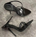 K&otilde;rge kontsaga sandaalid Suvekingad Naised L&auml;bipaistvad Kontsad Luksuslik Strassidega Rihm Slingbacks Naiselik Seksikas Pulmasandaal 35 must