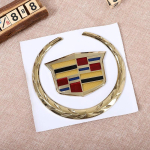 1tk Cadillac Logo SRX ATS XTS 2021 2020 2019 2018 2017 Auto Esikesk v&otilde;re embleem Tagumine pagasiruumi embleem Kleebis Tarvikud Front(15.8x14.5cm) beige