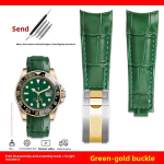 Originaalstiilis kaardus otsaga kellarihm 20mm Rolex Water Ghosti jaoks Ehtne nahast kellarihm GMT Submariner Daytona meeste k&auml;ev&otilde;ru 20mm width black