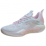 Anta Shock Wave 5 Team Cushioning, Wear Resistant Mid top Basketball Shoes Men's White Pink 112421606S-5 44