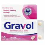 Gravol, liikumishaiguse leevendus, 50 mg, &otilde;hukese pol&uuml;meerikattega tabletid (10 tabletti)