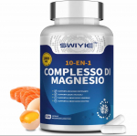 SWIYIE 10-&uuml;hes magneesiumikompleks 1000 mg - Toidulisand gl&uuml;tsinaadi ja tauriiniga, vegan kapslid lihaste, s&uuml;dame ja l&otilde;&otilde;gastuse toetamiseks 120 kapslit.