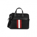 Bally Klassikaline Punavalge Triibuline Commuter Kohvritasku Kangast &Otilde;lakott Meeste kotid Must CHANDOS-SM-TSP-10 Basic Set (Bag+Dust Bag)