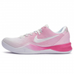 Nike Kobe 8 Cushioning Slip Resistant Abrasion Resistant Low top Basketball Shoes Unisex Pink White FJ9364-100(Team80-) 42