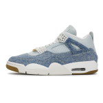 Jordan Air Jordan 4 811 Manufacturing, Cashews Denim Mid top Vintage Basketball Shoes Unisex White Blue IB6716-100(Team80-) 36.5 gray