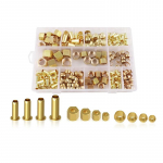 ABWR-220PCS Surveliitmike Assortii Komplekt - 4 Suurust (1/4 tolli, 3/8 tolli, 5/16 tolli, 1/2 tolli) Messingist kokkupressitav h&uuml;lss kuld