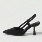 Seksikad Slingback Kingad Naiste Pumbad Mood Kristall Strass Terav Nina Tagumine Pandlaga Rihm Madalad Peened Kontsad Mules Sandaalid 36 must