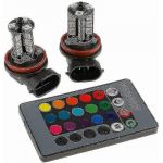 2 tk komplekt H8/h11 RGB Udutule pirnid Mitmev&auml;rvilised RGB LED Udutuled S&otilde;idutuled Kaugjuhtimispuldiga H8/h11 Asenduslamp
