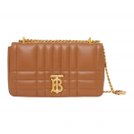 Burberry TB logo tepitud nahast crossbody kott, pruunikas-beež, kuldne riistvara, vabaaja ketiga &otilde;lakott naistele 80595141 Basic Set (Bag+Dust Bag)