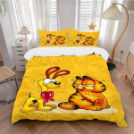 3-osaline voodipesukomplekt Garfieldi multikad ja koomiksid Sisaldab 1 tekki + 2 padjap&uuml;&uuml;ri, ilma padjat&auml;idisteta, pehme ja mugav,a0910214 135x200cm