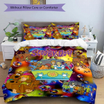 3 tk Scooby Doo Mystery Machine Seiklusvoodipesukomplekt, Sisaldab, Ilma t&auml;idiseta, Pehme ja mugav Kodune magamistuba.H077 135x200cm