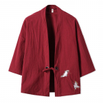 Tikandid Haori Kimono Harajuku Jaapani stiilis pluss-suuruses meeste samurai kost&uuml;&uuml;m Yukata Aasia r&otilde;ivaste kardigan naiste jope M punane