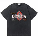 Pestud Vintage Olympia J&otilde;usaal Fitness Pumba Kate Graafiline T-s&auml;rk Meeste Mood Vabaaja T-s&auml;rk Mehelik Puuvillane Suur L&uuml;hikeste Varrukatega T-s&auml;rgid L gray