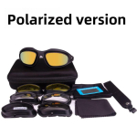 Daisy Taktikalised Polariseeritud Prillid V&auml;lispordi Kaitseprillid P&auml;ikeseprillid 4 Klaasiga Originaalkarbis Meestele Laskmiseks Matkamiseks Prillid Gafas