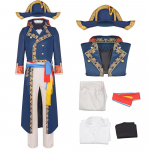 Napoleon Cosplay Kost&uuml;&uuml;mikomplekt Napoleoni punases v&auml;rvis koos kuue ja m&uuml;tsiga filmif&auml;nnidele XS sinine