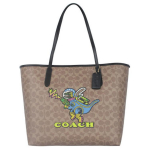 Coach 44 Moodne magnetilise kinnitusega PVC kott Ostukott K&auml;ekott Suur naiste kott Khaki Mitmev&auml;rviline CW026-IMTAM Basic Set (Bag+Dust Bag)
