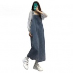 Naiste Traksidega Denim Kleit Vabaaja Denim Traksip&otilde;llega Kleit Teksad T&ouml;&ouml;riided &Uuml;ldkleit Reguleeritava &Otilde;larihmaga Midi Kleit S