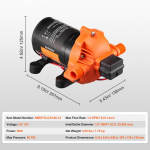 SucceBuy 12V diafragma pump 1,8/3/3,5/5 GPM 3/4/5 kamber 40-100 PSI reguleeritav 1/2'' MNPT port haagissuvilale, jahtile, toiduautole, matkaautole EU