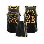 (30) Lakers # 23 LeBron James Korvpallis&auml;rk T&auml;iskasvanud Lapsed Komplekt 30