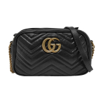 [Kasutatud] Gucci GG Marmont V&auml;ike Matelass&eacute; &Otilde;lakott 'Must' - Hea #A0HJYD ONE SIZE