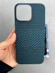 Ehtne aramiid-s&uuml;sinikkiust telefoni&uuml;mbris Kate On For iphone 13 14 15 16 Pro Max 16Pro ProMax i14 i15 i16 Magnetiline kate Magsafe jaoks Carbon Fiber&iPhone 16 Pro Max sinine