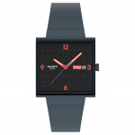 SWATCH Essentials Seeria Kvartsmehhanism 20 Meetrit Veekindel Unisex &Scaron;veitsi Kell 41,8 mm Must Tihvtitaoline Keraamiline Korpuse Silikoonrihm SO34M701 must