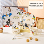Disney Mickey Chip Dale Kerge Luksus Keraamiline Taldrik Kauss Kruus Lauan&otilde;ude Komplekt Armas Multikas Taldrik Lastele Kodu S&uuml;gav Taldrik 5pcs Gift box