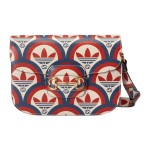 GUCCI Adidas Originals Koost&ouml;&ouml; Hobuseraua 1955 Nahast Crossbody Kott, &Otilde;lakott V&auml;ike Meeste Punane Tume Sinine Basic Set (Bag + Dustproof Bag)