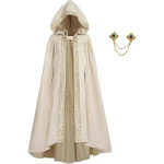 Halloween Retro Pastoraalne Paela&auml;&auml;rega Kapuutsiga Keep Keskaegne Renessanss Pitsist Keep Kost&uuml;&uuml;m Karnevali Peo Cosplay Jakk one size beež