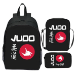 Uus tr&uuml;kitud JUDO Judo 3-osaline seljakott multifilmikarakate vabaaja kerge algkooli seljakott &otilde;lakott pliiatsikott