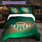 Real Betis Jalgpall 3-osaline Voodipesukomplekt Pehme Tekikott Komplekt Padjap&uuml;&uuml;ridega Tr&uuml;kitud Magamistoa Dekoorikomplekt Koju 200cm*200cm