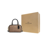 COACH SATCHEL Kaetud l&otilde;uendist &otilde;lakott, Crossbody kott, K&auml;ekott V&auml;ike Naiste Khaki CW197-IMQRX One Size 1 black