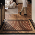 Retro-stiilis kvaliteetne libisemiskindel esikuumatt, l&otilde;igatav ja kergesti puhastatav 50x80cm brown