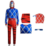 Jojo kummaline seiklus Kuldne tuul Giorno Cosplay kost&uuml;&uuml;m anime rollim&auml;nguks 3XL red