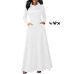Naiste s&uuml;gis- ja talvekleit Suures suuruses vabaaja kleit, puuvillane pikk pullover 2XL white
