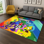 3D R-Rainbows Friends Multikategelaste M&auml;nguvaip Magamistoa elutoa diivani m&auml;ngutoa uksemati Kodu kaunistus, Lasteala vaip libisemiskindel 100cmx150cm
