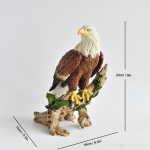 Vaikne kotkas kuju kodu kaunistus ornament, realistlik kotka skulptuur laua kaunistus k&auml;sit&ouml;&ouml; 6 brown