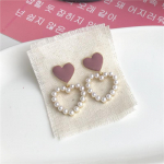 Naiste Hollow Out Love Pearl K&otilde;rvar&otilde;ngad Sweet Temperament Drop Heart Stud Stud K&otilde;rvar&otilde;ngas