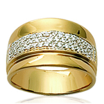 Bague Plaqu&eacute; Or 'D&eacute;esse' blanc dor&eacute; - 12 mm 54 kuld