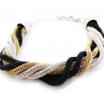 Les Tr&eacute;sors De Lily [J3638] - Bracelet 'Chor&eacute;graphie' 3 tons mitmev&auml;rviline