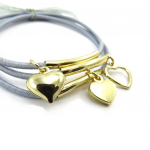 Les Tr&eacute;sors De Lily [J6318] - Bracelet fantaisie 'Love' bleu gris hall