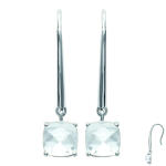 Les Tr&eacute;sors De Lily [K5158] - h&otilde;bedased k&otilde;rvar&otilde;ngad  Unikaalne  h&otilde;bedane valge (roodiumiga kaetud) - 6x6 mm valge